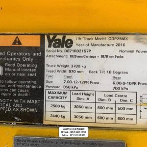 Forklift Yale Name Plate
